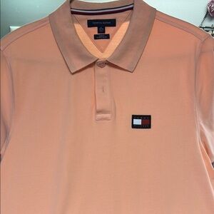 Tommy Hilfiger Men's Slim Fit Peach Polo Shirt